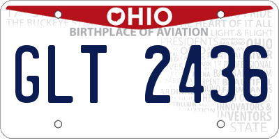 OH license plate GLT2436