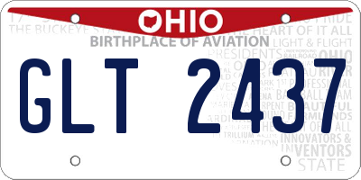 OH license plate GLT2437