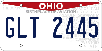 OH license plate GLT2445