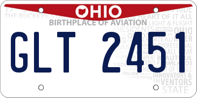 OH license plate GLT2451