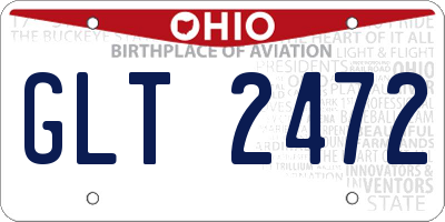 OH license plate GLT2472