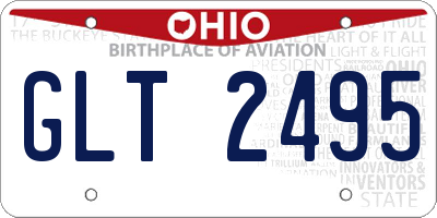 OH license plate GLT2495