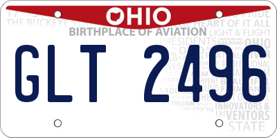 OH license plate GLT2496