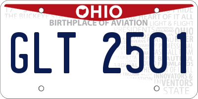 OH license plate GLT2501