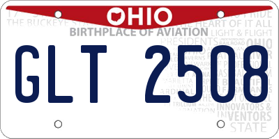 OH license plate GLT2508