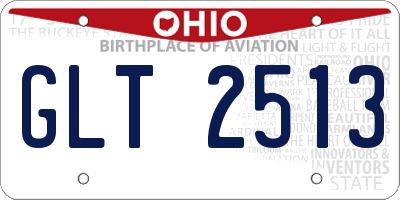 OH license plate GLT2513