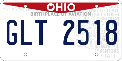 OH license plate GLT2518