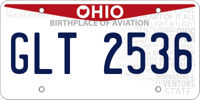OH license plate GLT2536