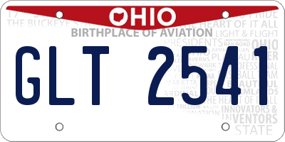 OH license plate GLT2541