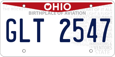 OH license plate GLT2547