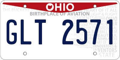 OH license plate GLT2571