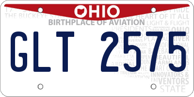 OH license plate GLT2575