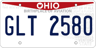 OH license plate GLT2580