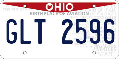 OH license plate GLT2596