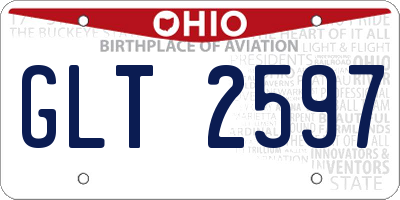 OH license plate GLT2597