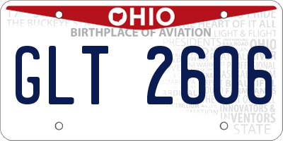 OH license plate GLT2606
