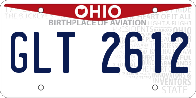 OH license plate GLT2612