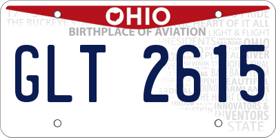 OH license plate GLT2615
