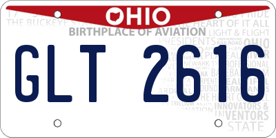 OH license plate GLT2616