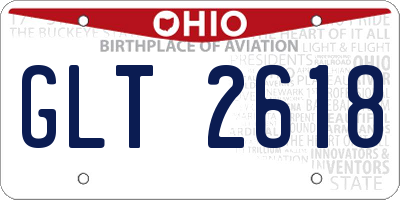 OH license plate GLT2618