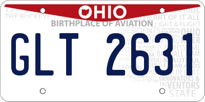 OH license plate GLT2631