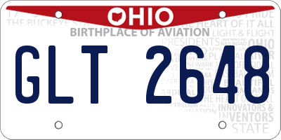 OH license plate GLT2648