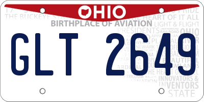 OH license plate GLT2649