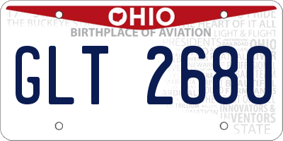 OH license plate GLT2680