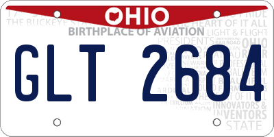 OH license plate GLT2684