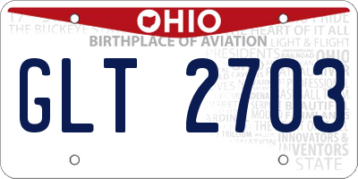 OH license plate GLT2703
