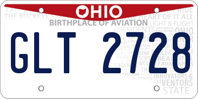 OH license plate GLT2728