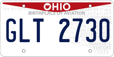 OH license plate GLT2730