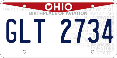 OH license plate GLT2734