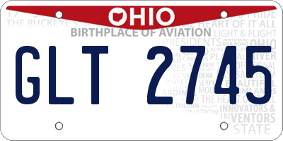 OH license plate GLT2745