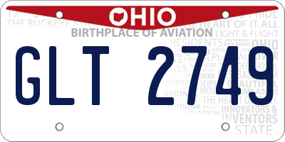 OH license plate GLT2749