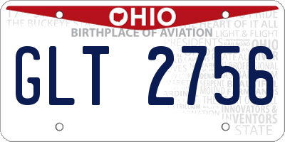 OH license plate GLT2756