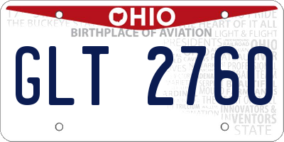 OH license plate GLT2760
