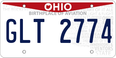 OH license plate GLT2774