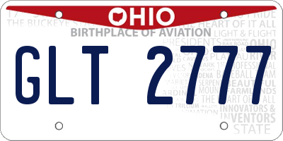 OH license plate GLT2777
