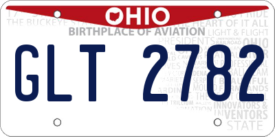 OH license plate GLT2782