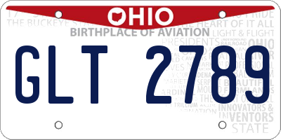 OH license plate GLT2789