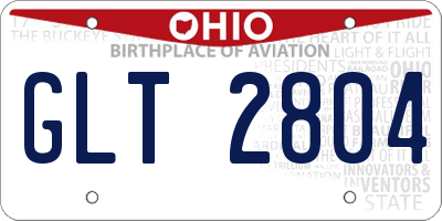 OH license plate GLT2804