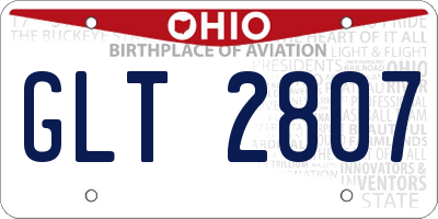 OH license plate GLT2807