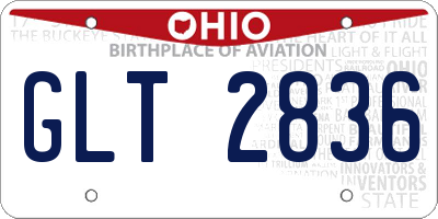 OH license plate GLT2836
