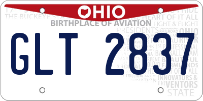 OH license plate GLT2837