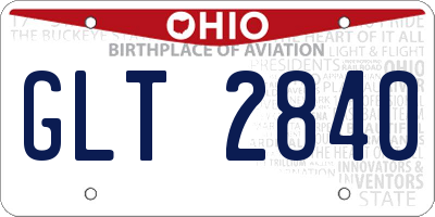 OH license plate GLT2840