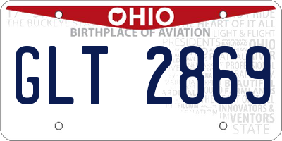 OH license plate GLT2869