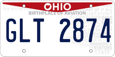 OH license plate GLT2874
