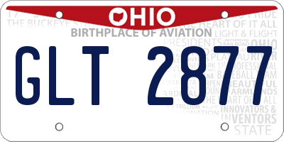 OH license plate GLT2877