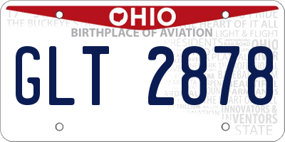 OH license plate GLT2878